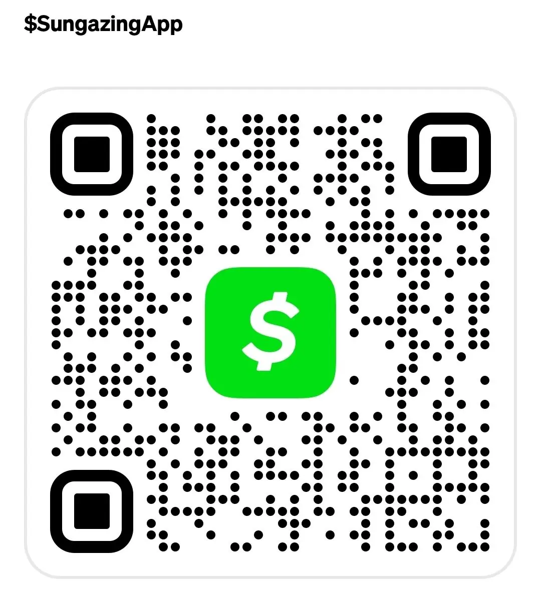 Cash App QR code for $SungazingApp